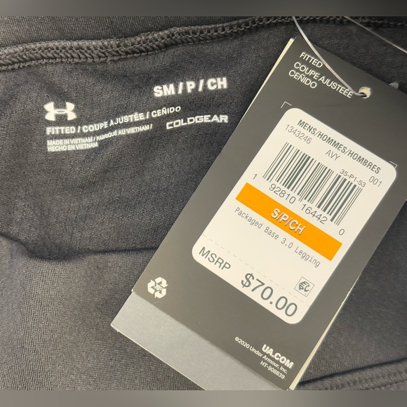 Under Armour 1343246 UA ColdGear Base 3.0 Men's BaseLayer Leggings black NWT NEW - Picture 12 of 13